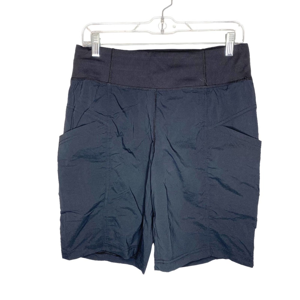 Prana Womens Koen Hiking Shorts Elastic Waist Black Size Medium New